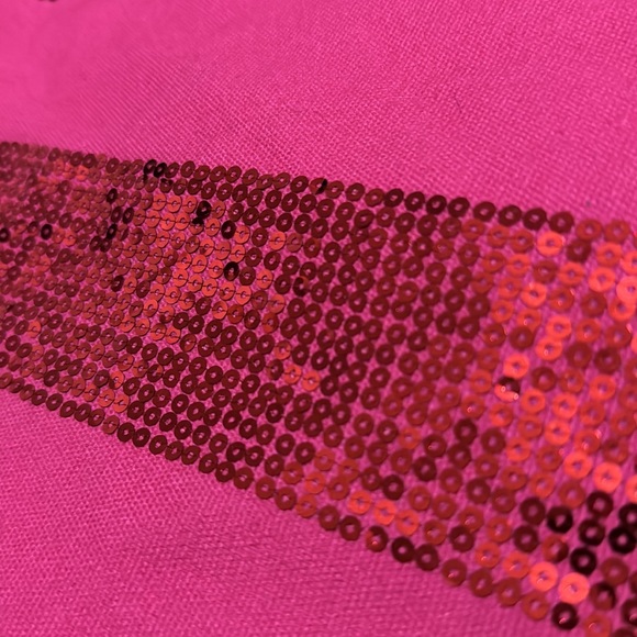 Victoria’s Secret Tote-Pink with Red Sequins-Canvas-Open Top-Guc - Picture 5 of 16